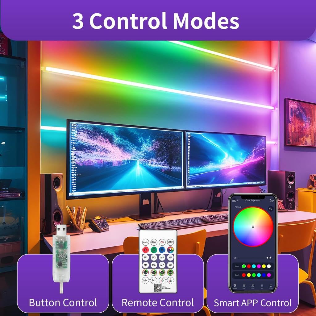 Cyclone Smart Neon Strip Light (5 Meter, DC 5V)